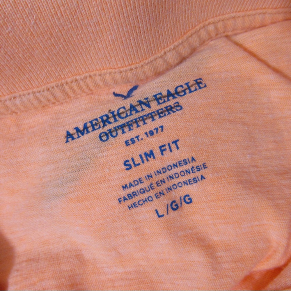 American Eagle Bright Orange Polo Shirt Size Large - Picture 5 of 12